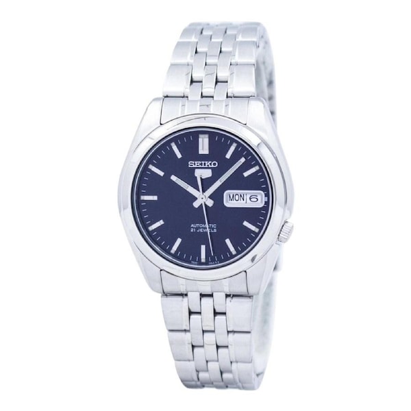 Seiko 5 SNK357K1 Mens Automatic Watch Black Dial 21 Jewels Stainless Band