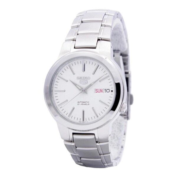 Seiko 5 SNKA01K1 Mens Automatic Watch White Dial 21 Jewels Stainless Band