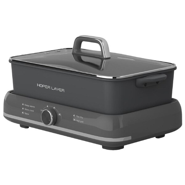 HOPER LAYER Multi-Function 6L 2000W Nonstick Electric Hot Pot Grill Cooker
