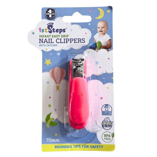 Baby Nail Clippers Infant Easy Grip for Kids - Pink