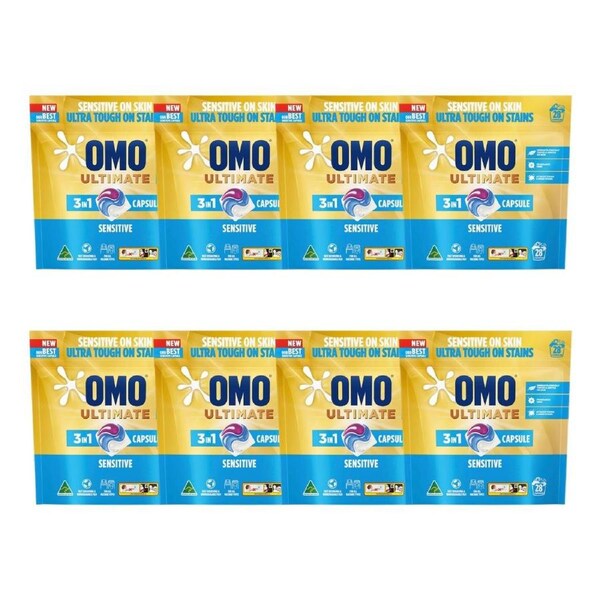 Omo Ultimate 3in1 Sensitive Laundry Capsules - 224 Tabs