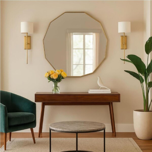 Urban Style Reflections Geometric Mirror – Gold - 90cm