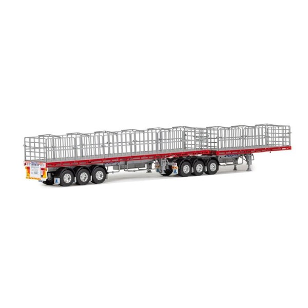 Drake 1:50 Scale MaxiTRANS B Double Flat Top Red With Silver Collectible Mode