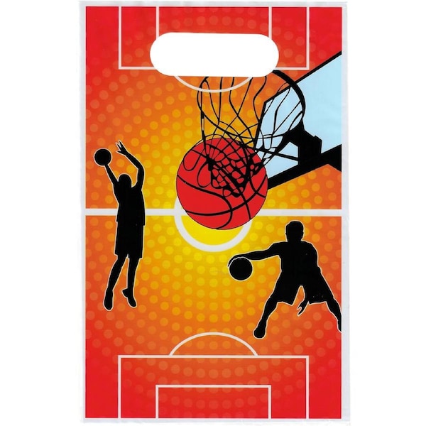 Basketball Plastic Lolly/Treat Bags (Pack of 10)
