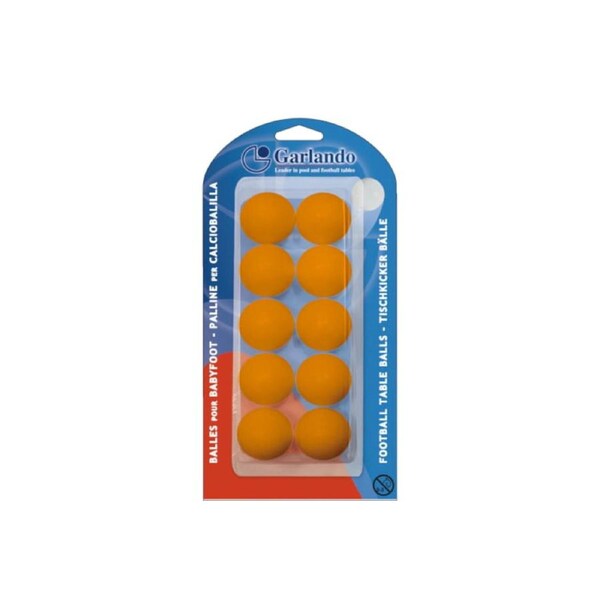 GARLANDO Soccer Foosball Table Balls 10 Pack Orange
