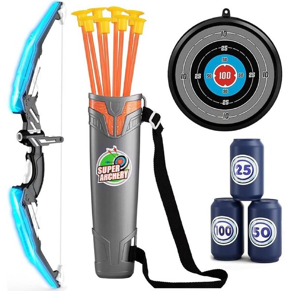 JOYBUY LED Bow & Arrow Archery Set – Suction Arrows, Targets & Cans for Kids