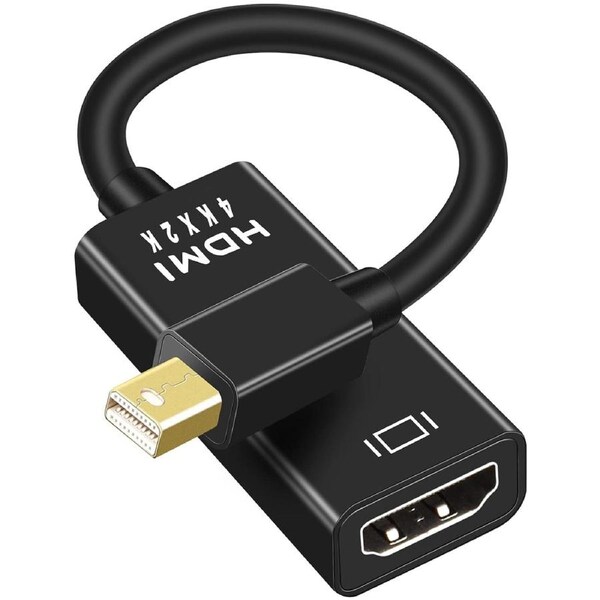 JOYBUY Mini DisplayPort to HDMI Adapter 4K/60Hz for PC, Monitor, MacBook Pro/Air – Black