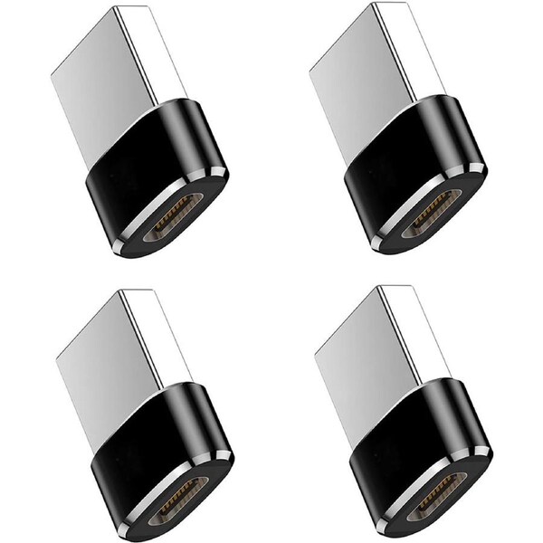 JOYBUY 4 Pack USB A 3.0 to USB-C Charger Adapter for iPhone, AirPods, iPad, Apple Watch, Samsung – Black