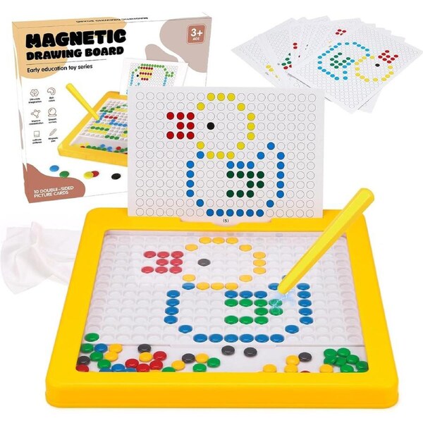 JOYBUY Magnetic Drawing Board with Pen & Beads – Montessori Art & Learning Toy for Boys & Girls