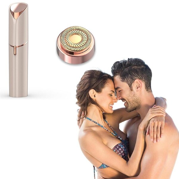 JOYBUY Rechargeable Womens Facial Hair Remover USB Face Shaver for Lip Chin Cheek-Gold