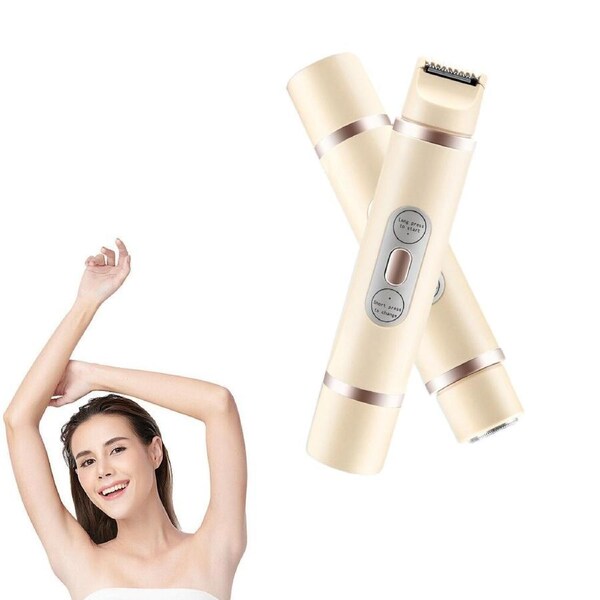 JOYBUY Double-Head Hair Trimmer 2-in-1 Lady Shaver Electric Bikini Trimmer Electric Razors-Beige