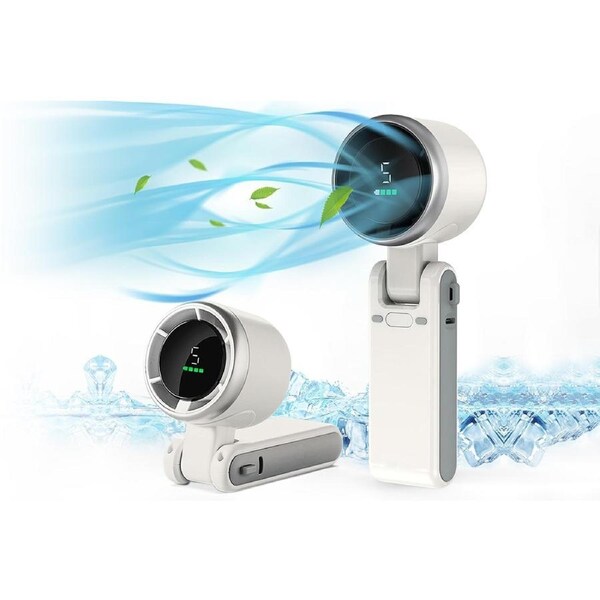 JOYBUY White Portable Handheld Mini Turbo Fan 5-Speed Adjustable