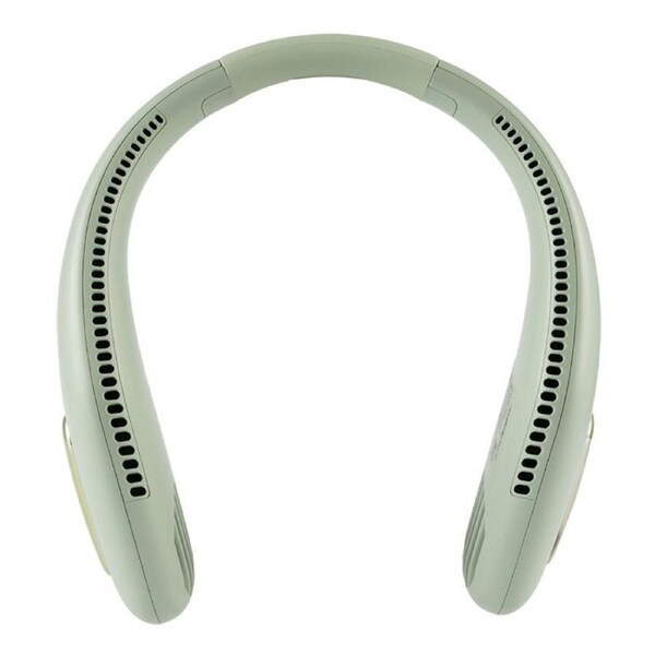 JOYBUY Nevenka Green Portable Neck Fan USB Rechargeable 360° Cooling 3 Speeds