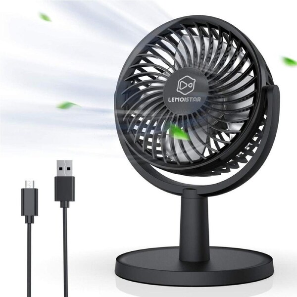 JOYBUY Mini USB Desk Fan with 4 Speeds 310° Adjustable Quiet Personal Air Circulator