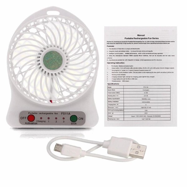JOYBUY Mini USB Handheld Fan 18650 Rechargeable with 3 Speed Modes