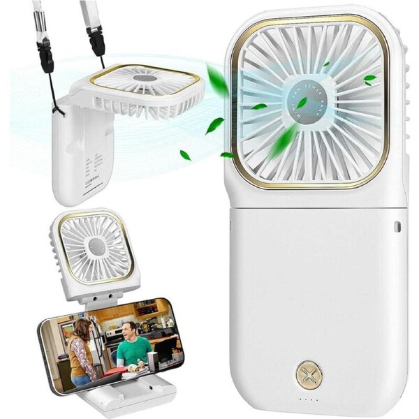 JOYBUY Handheld Neck Fan Small Personal USB Rechargeable Fan with 3 Speeds