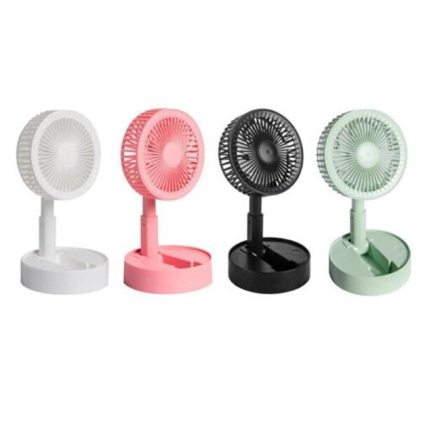 JOYBUY USB Rechargeable Foldable Telescopic Floor Fan with 3 Speeds for Desk and Table