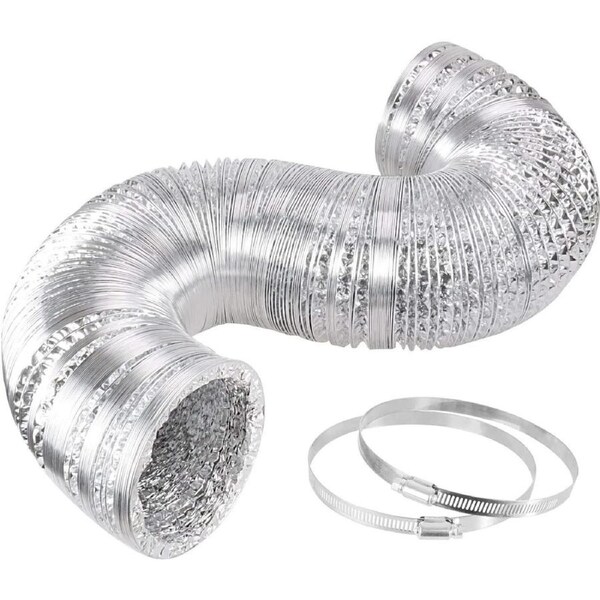 10.5cm x 7.6m Flexible Aluminium Air Duct – Dryer & HVAC Vent Hose