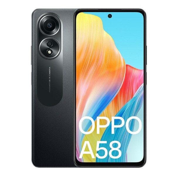 OPPO A58 (Dual Sim, 128GB/6GB RAM, 6.72'') NFC- Glowing Black