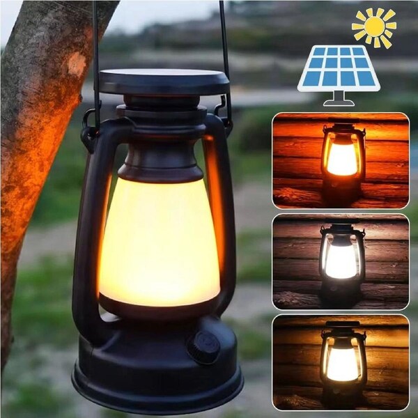 Outdoor Solar USB Rechargeable Camping Lantern Lamp Tent Hiking LED Light Lights