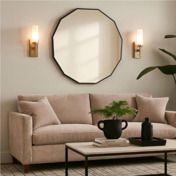 Urban Style Reflections Geometric Mirror – Black - 90cm