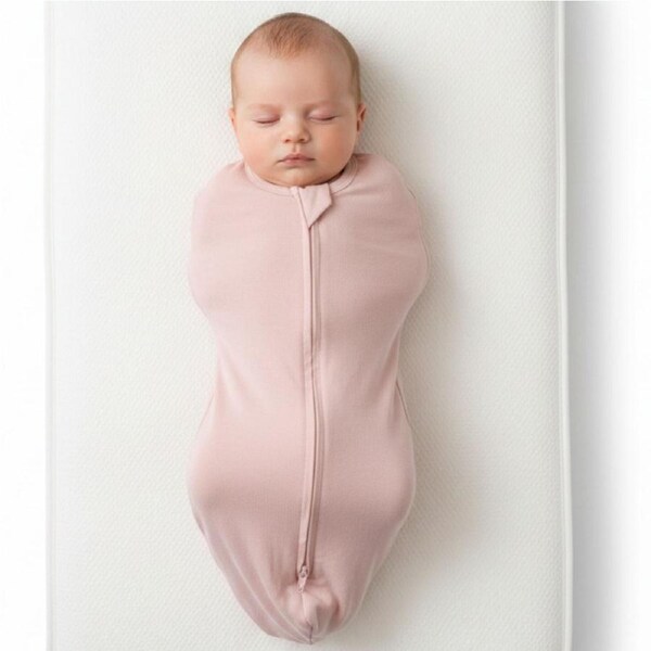 Babystudio Organic Cotton Swaddle Pouch 0.5 TOG Small (0-3 months) - DUSTY PINK