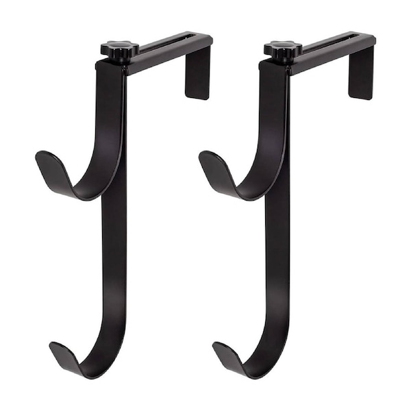 2PCS Pool Towel Hooks Punch Free Metal Double Hook Wall Mount Holder Portable