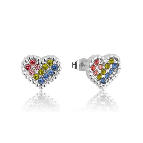 Care Bears Ainbow Heart Stud Earrings - Stainless Steel - Silver