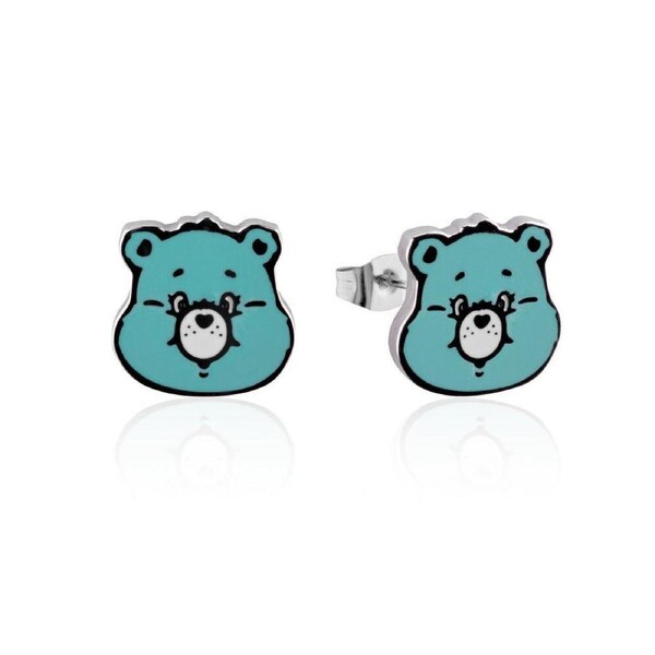 Care Bears Ecc Bear Enamel Stud Earrings - Stainless Steel - Green