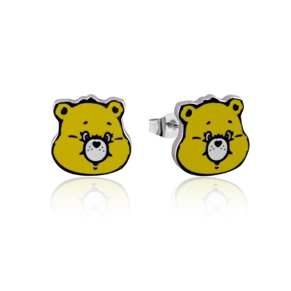 Care Bears Ecc Share Bear Enamel Stud Earrings - Stainless Steel - Yellow