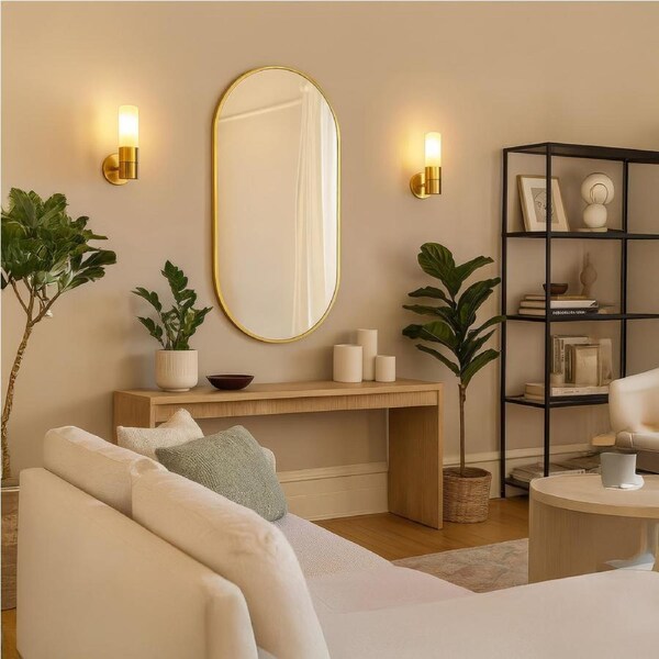 Urban Style Reflections Oval Mirror – Gold - 120cm