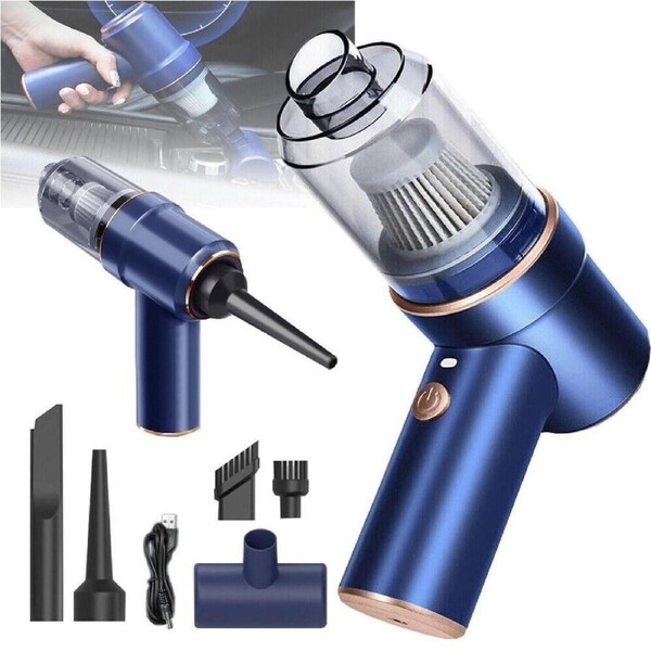 3 in 1 Mini Car Auto Vacuum Cleaner & Air Blower Cordless Handheld