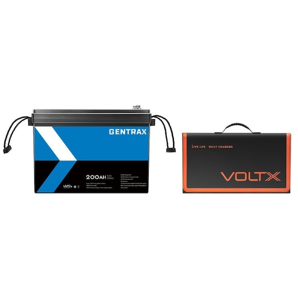 GENTRAX 12V 200Ah Lithium Battery + 100W Solar Panel