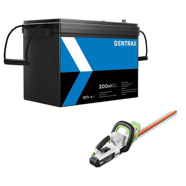 GENTRAX 12V 200Ah LiFePO4 Battery + 40V Hedge Trimmer