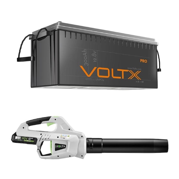 VoltX 12V Lithium Battery 300Ah + 40V Leaf Blower