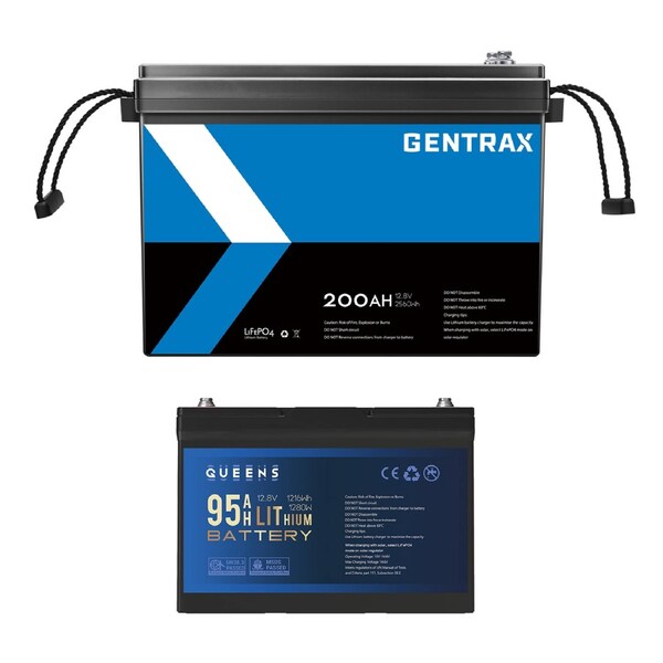 GENTRAX 12V 200Ah Lithium Battery + 95Ah Battery