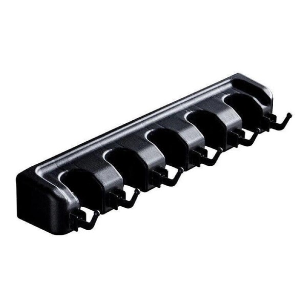 Wall Mounted Brush Storage Rack Broom Hanger Mop Holder Kitchen Organizer Black