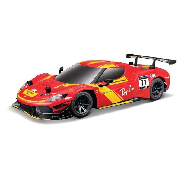 Maisto TECH Ferrari 296 GT3 #71 Remote Control Car 1:16 Red/Yellow