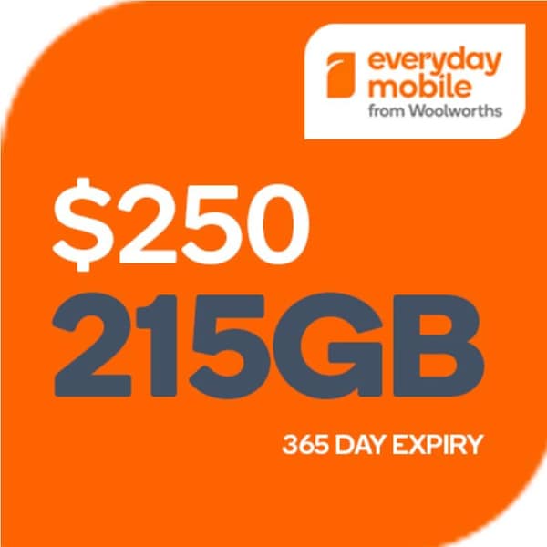 Everyday Mobile from Woolworths $250 Starter Pack SIM Card