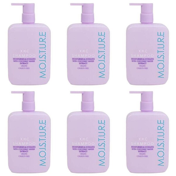 6PK XHC Moisture Shampoo w/ Coconut Water Extract For Dry Damaged Hair 350ml
