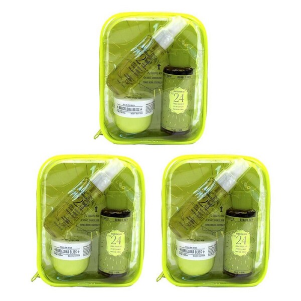 3x 3pc Solo En Ibiza Women's Barcelona Bliss Mist Bath & Body Butter Bag Set #24