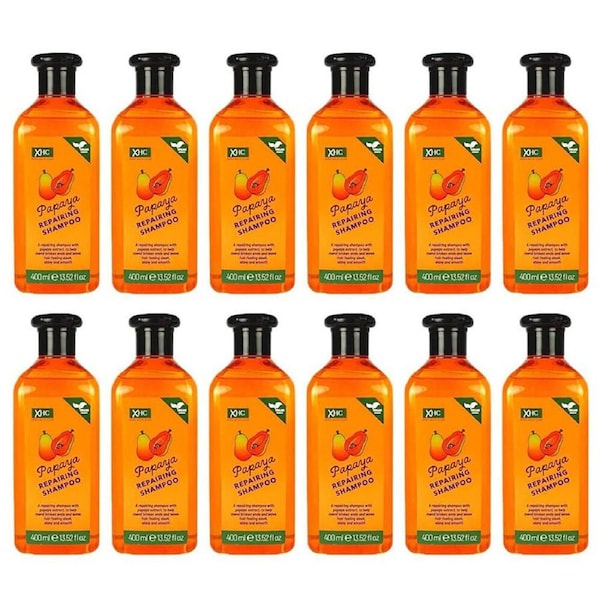 12PK XHC Papaya Repairing Restoring Shampoo For Dry Damaged Hair 400ml