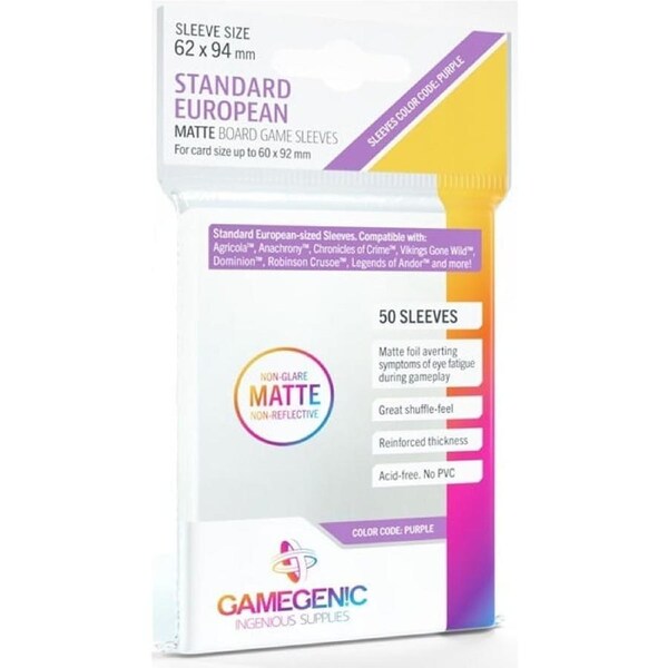 Gamegenic Standard European Matte Board Game Sleeves
