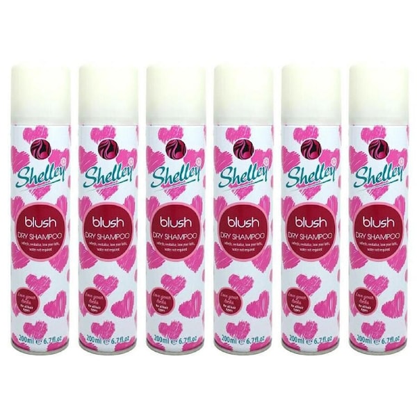 6PK Shelley Instant Refresh Dry Shampoo Spray Blush For All Hair Types 200ml