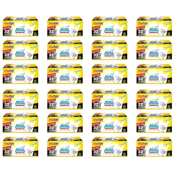 24x 32pc XtraTuff Extra Strong Trash Bags Bin/Waste Garbage Plastic 15.1L Small