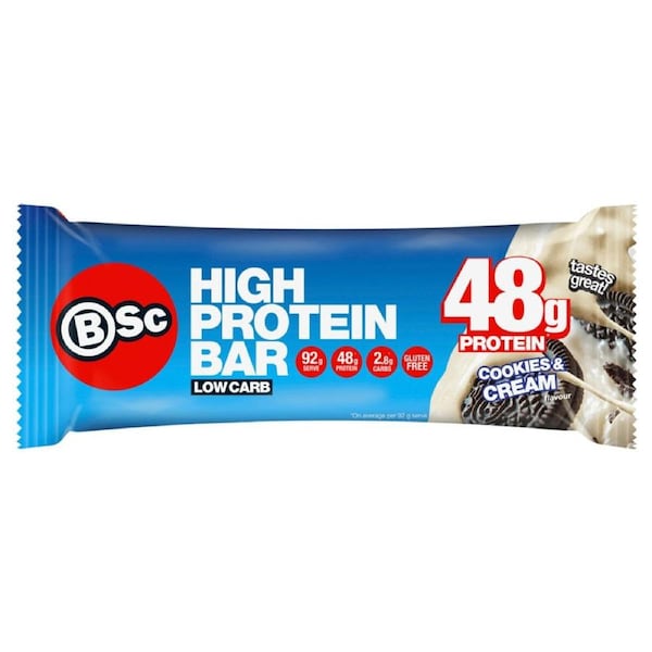 BSc High Protein Low Carb Bar Cookies & Cream Box 12 x 92g