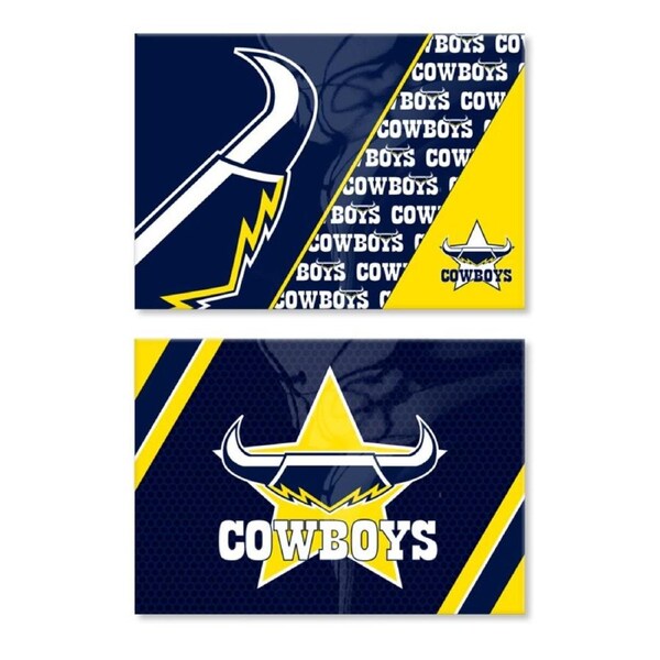 North QLD Queensland Cowboys NRL Rugby League Fridge Magnet - Set of 2 Magnets