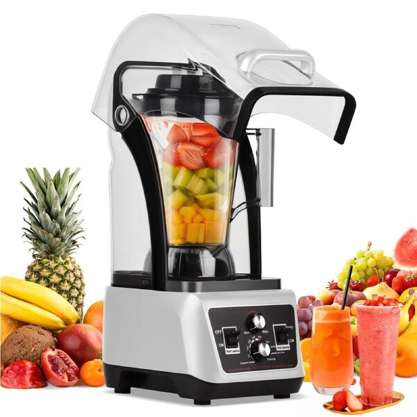 Advwin Commercial Blender with Soundproof Shield, 4.5L High-Speed Smoothie Blender, Countertop Ice Crusher & Juicer for Juice, Milkshakes, Soy Milk, Jam, Frozen Drinks