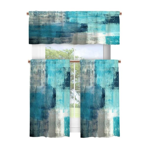 Nevenka 3 Pcs Curtain Valance and Tiers Rod Pocket for Kitchen Bedroom-7