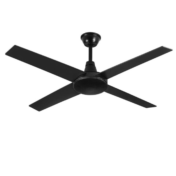 Krear 52'' Ceiling Fan Fans 1320mm Light Wall Remote Control Fans 4 Wood Blades Black - No Light